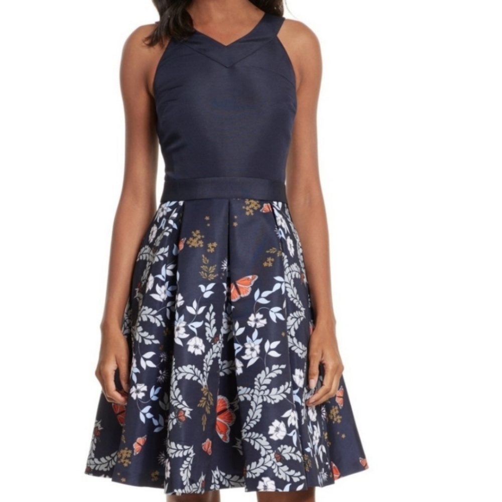 Ted Baker London Bethah Kyoto Fit& Flare Dress, TB Size 2, US Size 4-6.
